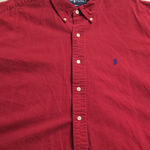 Vintage Polo by Ralph Lauren Red Long-Sleeve Button-Down Shirt - Picture 4 of 4